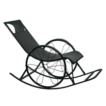 KONDELA Hojdacie kreslo, ratan/kov, čierna, ROKIN