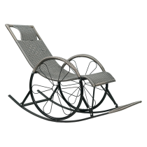 KONDELA Hojdacie kreslo, ratan/kov, sivá, ROKIN