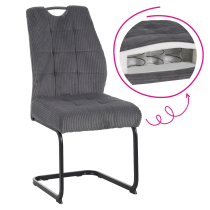 KONDELA Jedálenská stolička, sivá/čierna, KELMA