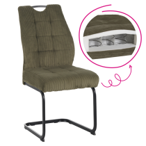 KONDELA Jedálenská stolička, zelená/čierna, KELMA