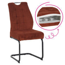 KONDELA Jedálenská stolička, terakota/čierna, KELMA