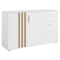 KONDELA Komoda, 3D1S, biela/dub artisan, TOLIS TYP 2