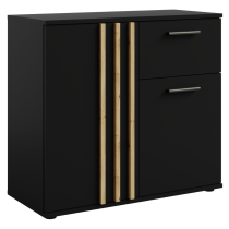 KONDELA Komoda, 2D1S, čierna/dub artisan, TOLIS TYP 4