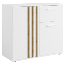 KONDELA Komoda, 2D1S, biela/dub artisan, TOLIS TYP 4