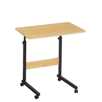 KONDELA Nastaviteľný PC stôl s kolieskami, dub/čierna, JUSTUS