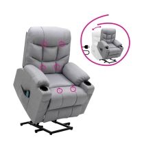 KONDELA Masážne polohovacie kreslo, svetlosivá, HUDSON