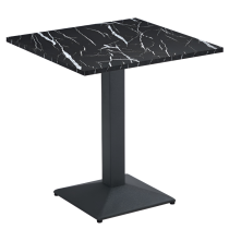 KONDELA Jedálenský bistro stôl, čierny mramor/čierna, 70x70 cm, RINALDO TYP 1