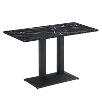 KONDELA Jedálenský bistro stôl, čierny mramor/čierna, 120x60 cm, RINALDO TYP 2