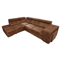 KONDELA Sedacia súprava, hnedá, ľavá, MALAGA