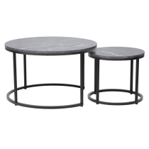 KONDELA Konferenčné stolíky, set 2 ks, tmavosivá/čierna, CIRKO