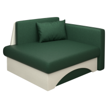 KONDELA Rozkladacie kreslo, zelená/béžová, pravá, KUBOŠ NEW