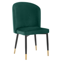 KONDELA Jedálenská stolička, zelená Velvet látka/čierna, UDAJA
