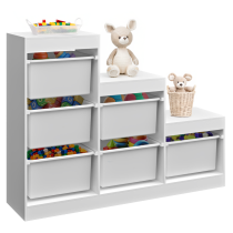 KONDELA Regál pyramída, biela, TRINIS