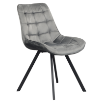 KONDELA Jedálenská stolička, tmavosivá Velvet látka/čierna, SAMIRA