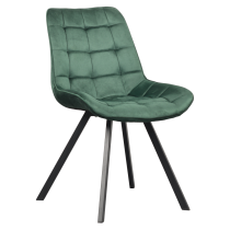 KONDELA Jedálenská stolička, tmavozelená Velvet látka/čierna, SAMIRA