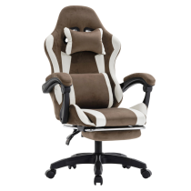 KONDELA Kancelárske/herné kreslo, hnedá/biela, HOSPO