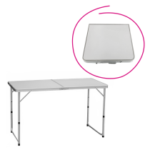 KONDELA Skladací kempingový stôl, 120 cm, hliník/MDF, KEPI TYP 1