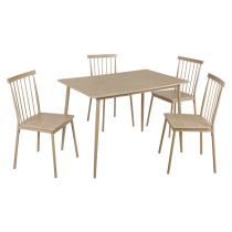 KONDELA Jedálenský set 1+4, buk prírodný, SENDO