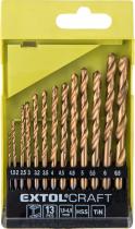 Vrtáky do kovu HSS TiN, 13-dielna sada, Ø1,5-6,5mm