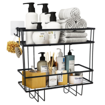 KONDELA Organizér do kúpelne, čierna, SABRINA