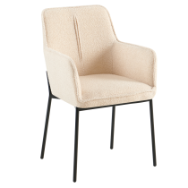 KONDELA Dizajnové kreslo, béžová/čierna, REMOND