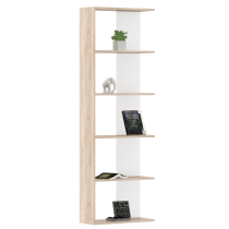 KONDELA Regál, dub sonoma/biela, AGATIO