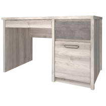 KONDELA PC stôl 1D2S, gaštan nairobi/onyx, JESI NEW