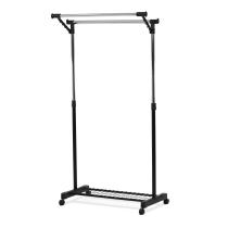 AUTRONIC 84511 BK Stojan na šaty s výklopným ramenem, černá barva, kov / plast, chrom