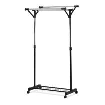 AUTRONIC 84521 BK Stojan na šaty s výklopnými rameny, černá barva, kov / plast, chrom