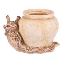 AUTRONIC ALA1804 Šnek s květináčem - zahradní dekorace, magnesium