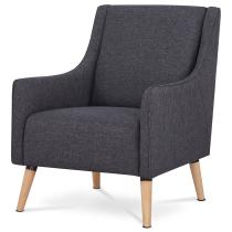 AUTRONIC ASB-026 BK Kreslo, poťah  čierna látka, nohy masív breza, prírodný odtieň