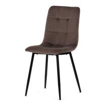 AUTRONIC CT-281 BR4 Židle jídelní, hnědá sametová látka, nohy černý kov