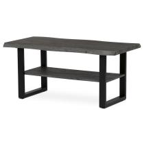 AUTRONIC CT-F4212 GREY Stůl konferenční, 120x60x55 cm, MDF deska, dekor šedý dub, kov, police, černý