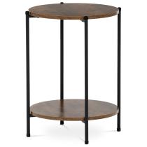 AUTRONIC CT-G1005 OLW Přístavný stolek, MDF, dekor staré dřevo, kov, černý lak