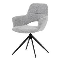 AUTRONIC DCH-D1320 GREY2 Židle jídelní, šedá látka, 360° vratný mechanismus, černý kov