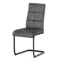 AUTRONIC DCL-D1275 GREY4 Židle jídelní, šedý samet, černá pohupová podnož