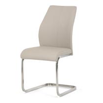 AUTRONIC DCL-D1277 CRM Židle jídelní, krémová ekokůže, pohupová podnož broušený nerez