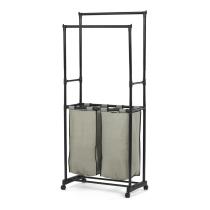 AUTRONIC GD-176 BK Věšák dvouramenný s košem na prádlo, černý plast.