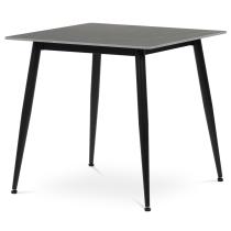 AUTRONIC HT-398M GREY Stůl jídelní 80x80 cm, keramická deska šedý mramor, černé kovové nohy