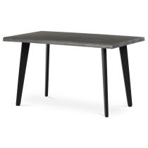 AUTRONIC HT-F4413 GREY Stůl jídelní, 130x80x75 cm, MDF deska, dekor šedý dub, kov, černý lak