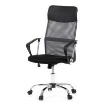 AUTRONIC KA-E305 GREY Kancelářská židle s podhlavníkem z ekokůže, potah černá látka MESH a šedá síťo