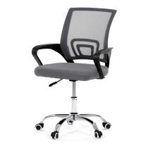 AUTRONIC KA-L103 GREY Židle kancelářská, šedý mesh, černý plast, chromový kříž