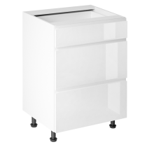 KONDELA Spodná skrinka, biela/biela extra vysoký lesk HG, AURORA D60S3