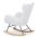 AUTRONIC AK-376 WT2 Křeslo houpací, potah bílá látka, dřevěné nohy, masiv kaučukovník