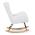 AUTRONIC AK-376 WT2 Křeslo houpací, potah bílá látka, dřevěné nohy, masiv kaučukovník