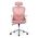 AUTRONIC KA-K2031 PINK Kancelářská židle, růžová síťovina, bílý plast, kolečka na tvrdé podlahy, 2D