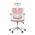 AUTRONIC KA-K2031 PINK Kancelářská židle, růžová síťovina, bílý plast, kolečka na tvrdé podlahy, 2D