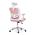 AUTRONIC KA-K2031 PINK Kancelářská židle, růžová síťovina, bílý plast, kolečka na tvrdé podlahy, 2D
