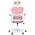 AUTRONIC KA-Y337 PINK Kancelářská židle, růžová síťovina, bílý plast, plastový kříž, kolečka na tvrd