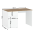 KONDELA PC stôl 1D1S/120, biely lesk/dub wotan, VILGO